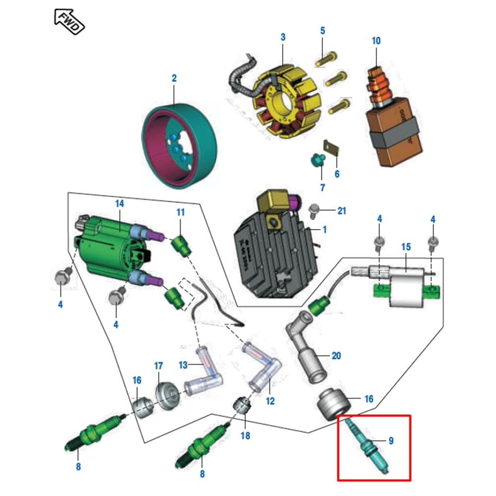 ATEŞLEME BUJİSİ ORTA NS200 orj.