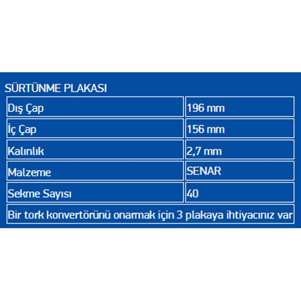 BALATALI ÇELİK PLATE SENAR 722.9 LATE