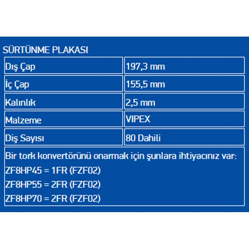 BALATALI ÇELİK PLATE VIPEX 8HP55