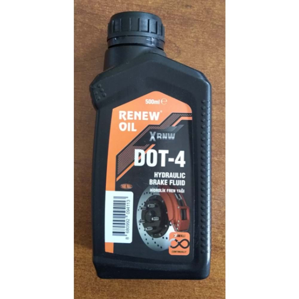 DOT 4 FREN VE DEBRİYAJ HİDROLİK YAĞI 0,5LT Renew