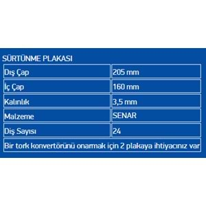 FRICTION PLATE (SENAR) ZF6HP19 / ZF6HP26 / ZF6HP28 / ZF6HP32